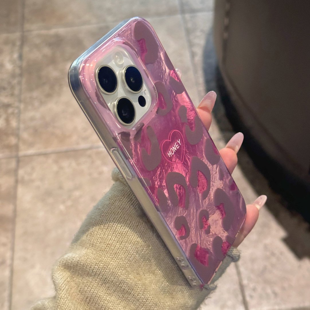 Stylish Pink Leopard Print Phone Case - Image 2
