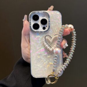 Pearl Heart Glitter Shell Pattern