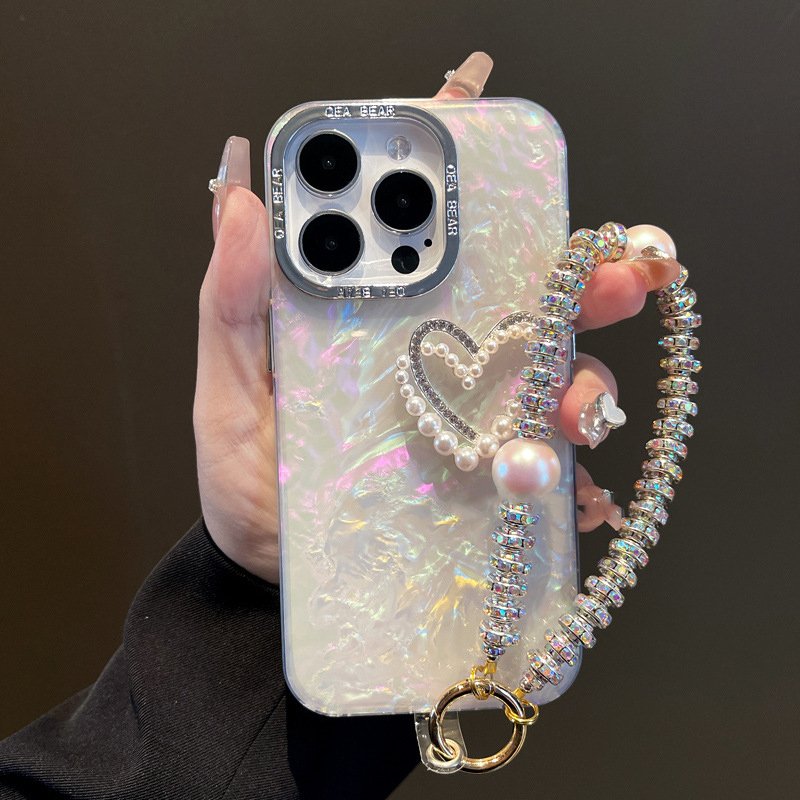 Pearl Heart Glitter Shell Pattern