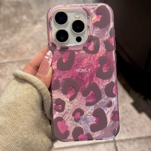 Stylish Pink Leopard Print Phone Case