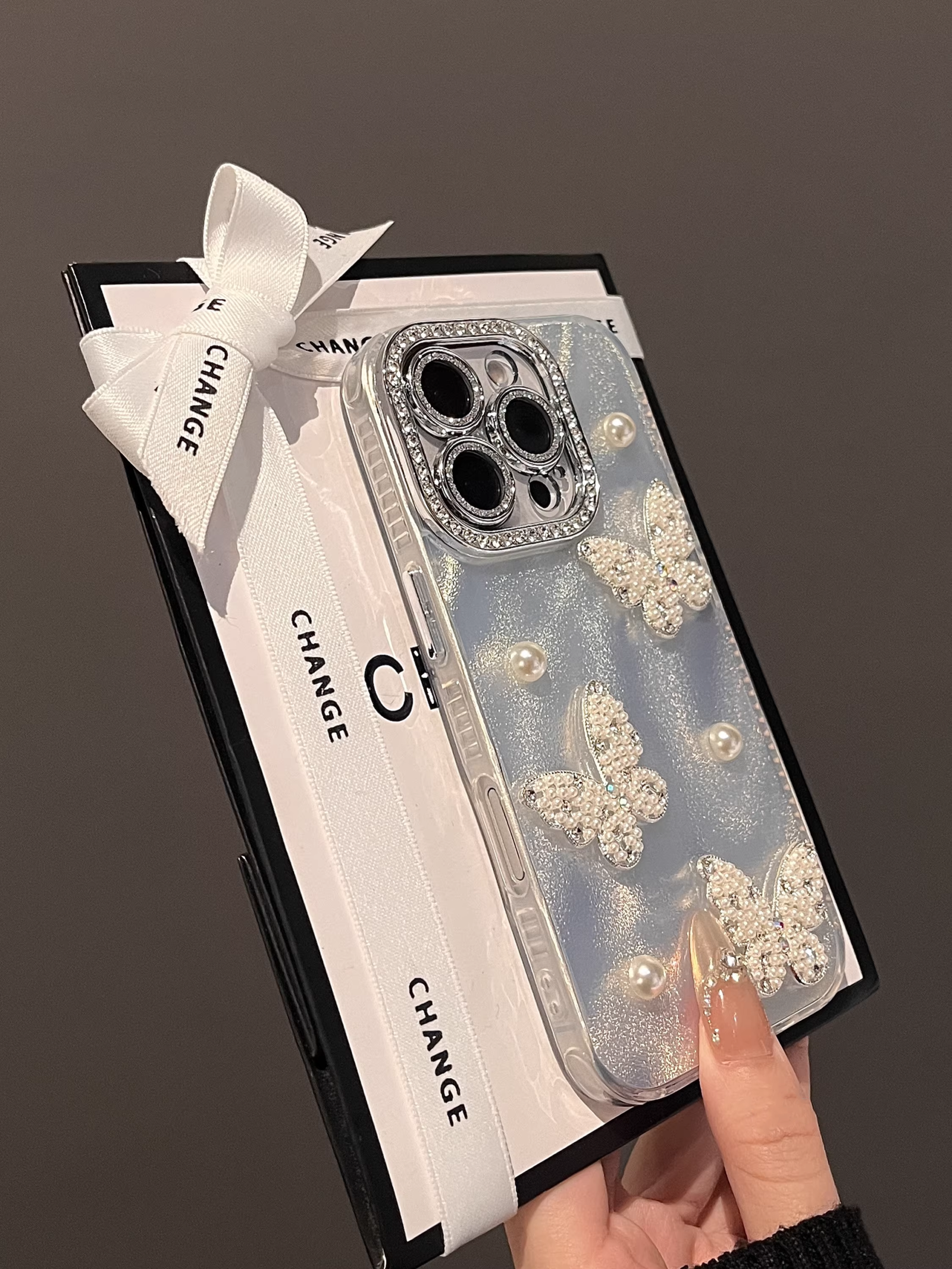 Starlight Sparkling Rhinestone 3D Pearl Butterfly - Image 5