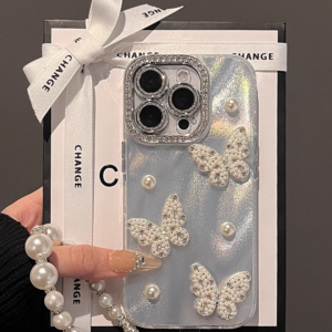 Starlight Sparkling Rhinestone 3D Pearl Butterfly